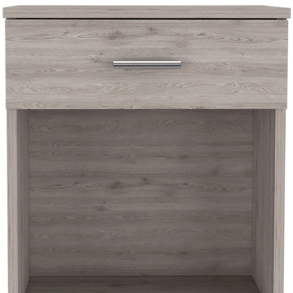 22" Light Gray Wood One Drawer Nightstand HomeRoots