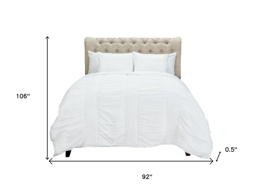 White Geometric King Quilt HomeRoots