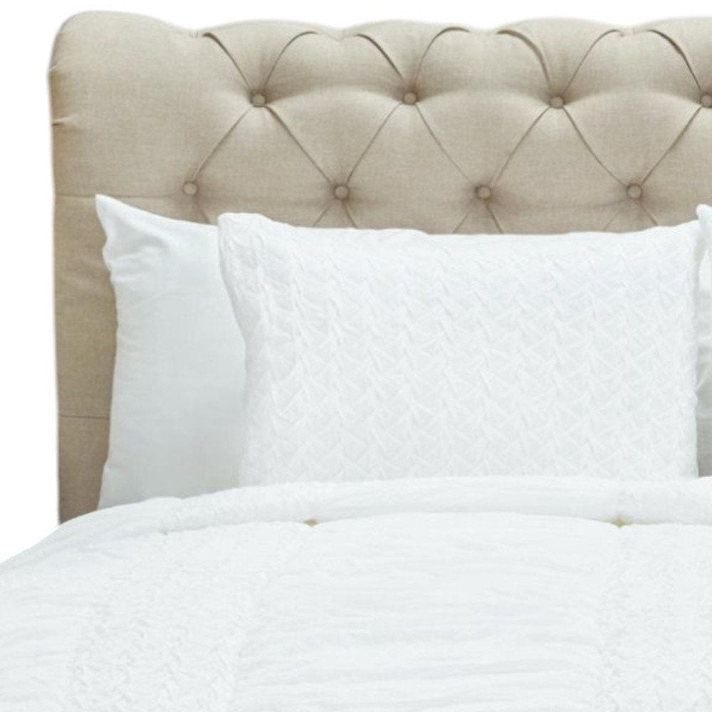 White Geometric Twin Quilt HomeRoots