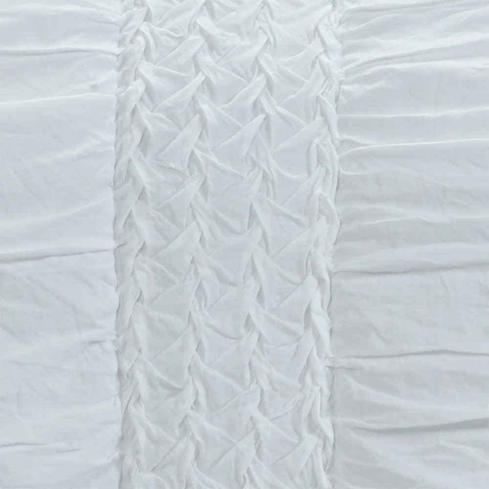 White Geometric Twin Quilt HomeRoots