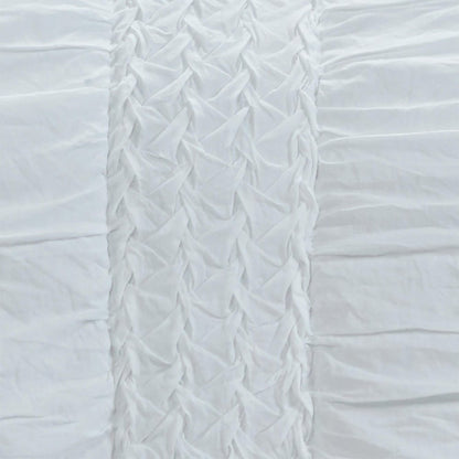 White Geometric Twin Quilt HomeRoots