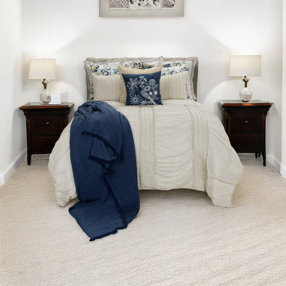 Ivory Geometric King Quilt HomeRoots