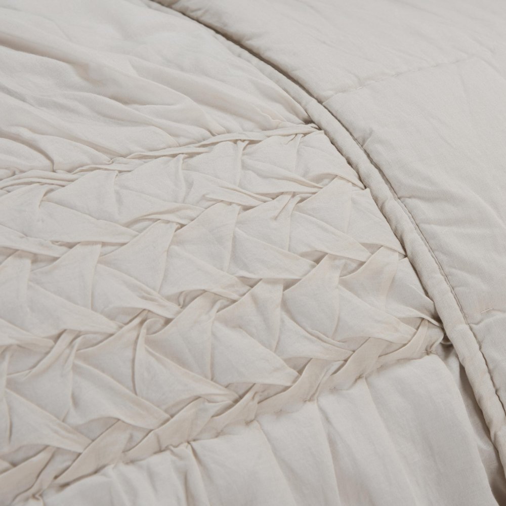 Ivory Geometric King Quilt HomeRoots