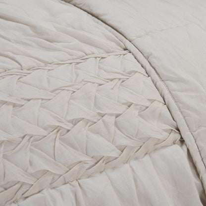 Ivory Geometric King Quilt HomeRoots