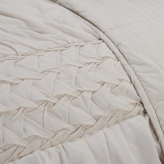 Ivory Geometric King Quilt HomeRoots