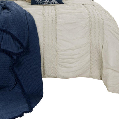 Ivory Geometric King Quilt HomeRoots