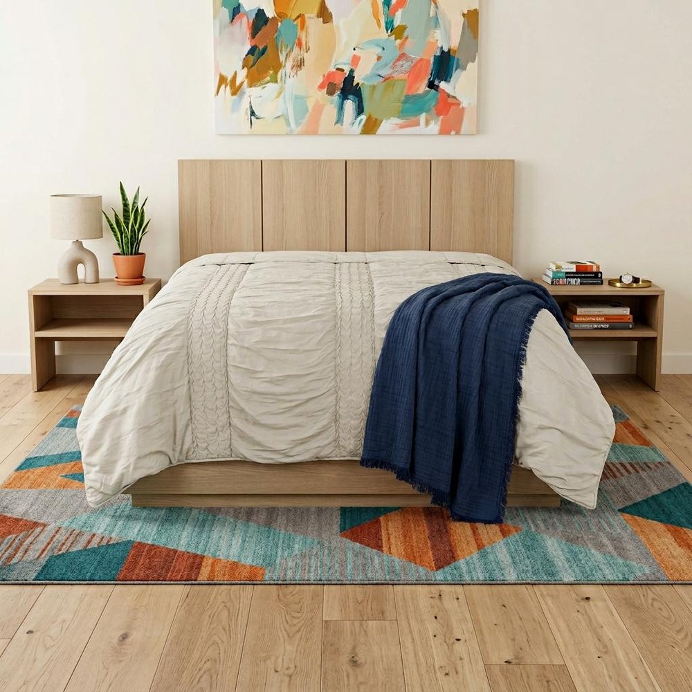 Ivory Geometric Quilt HomeRoots