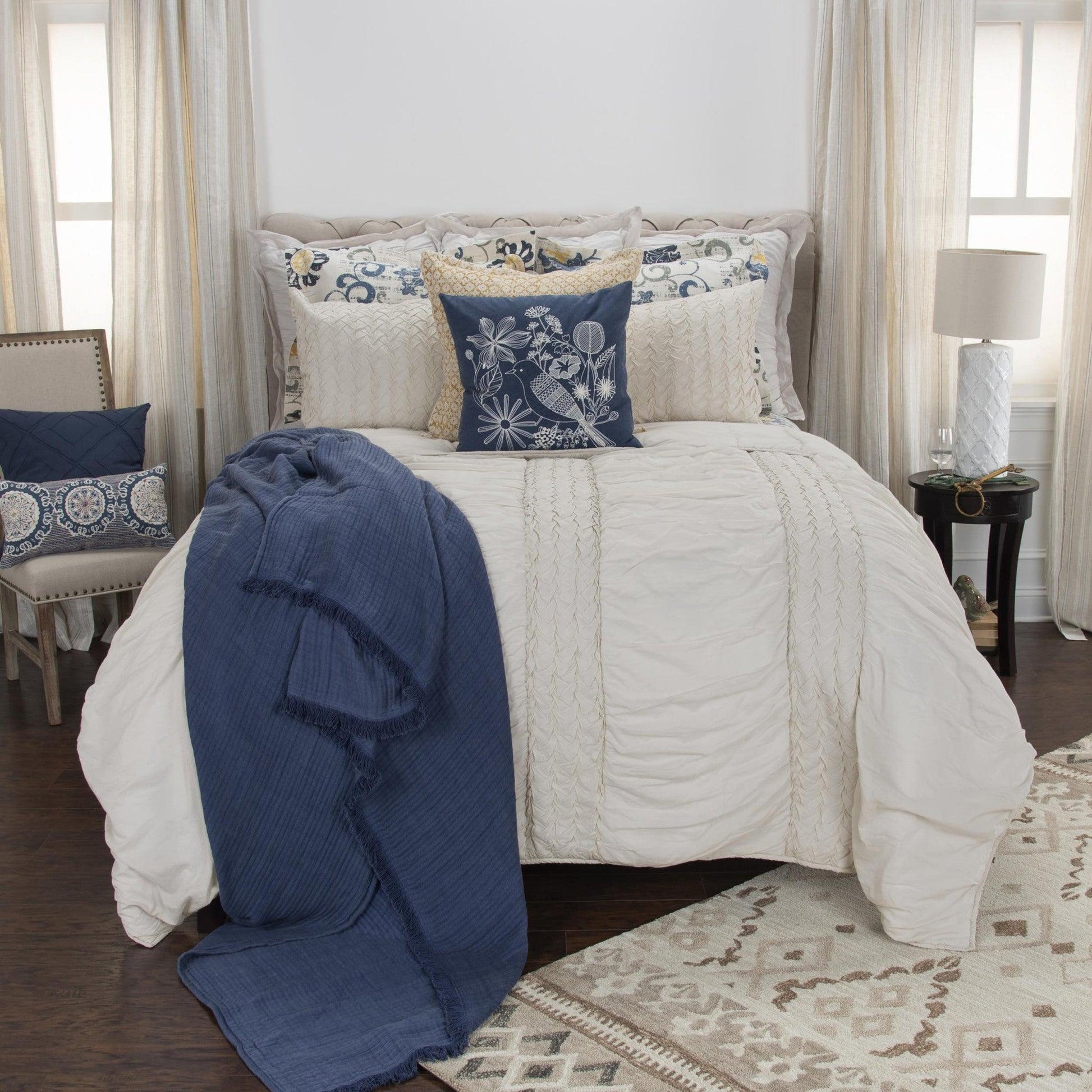 Natural Queen 100% Cotton 300 Thread Count Washable Down Alternative Comforter - FurniFindUSA