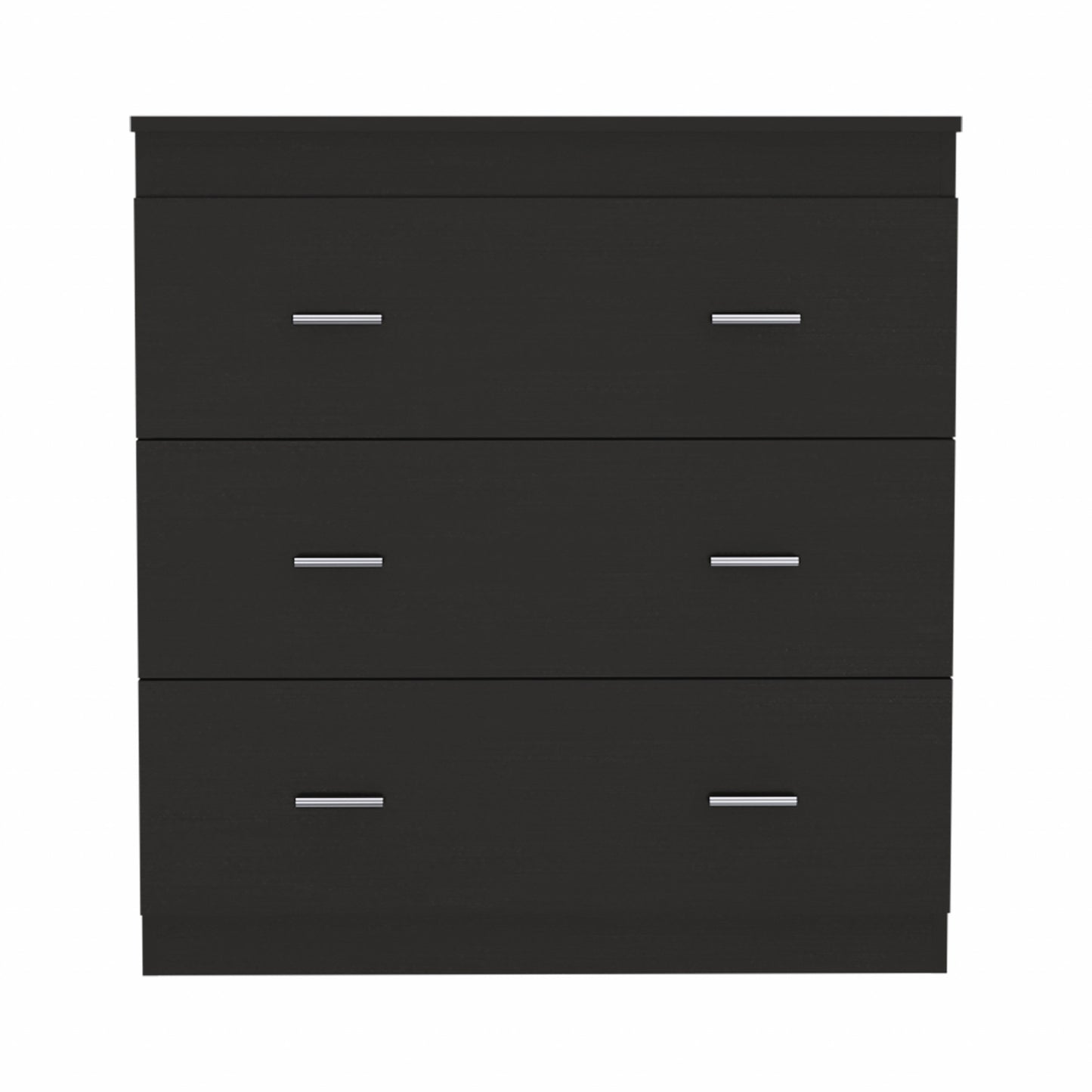 32" Black Wengue Manufactured Wood Three Drawer Dresser