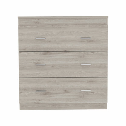 32" Light Grey Manufactured Wood Three Drawer Dresser