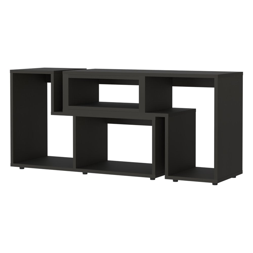 63" Black Open Shelving TV Stand HomeRoots
