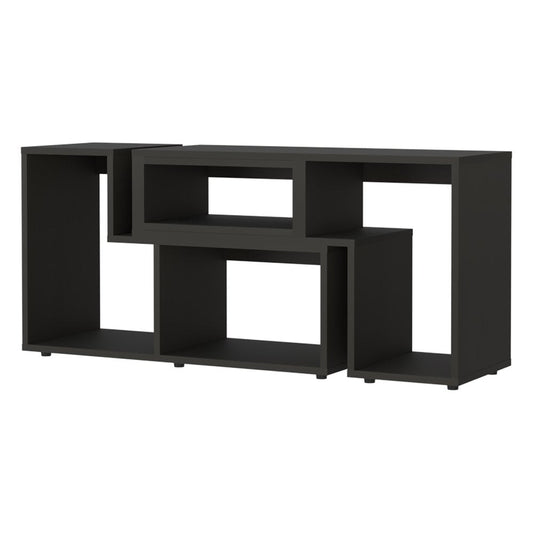 63" Black Open Shelving TV Stand HomeRoots