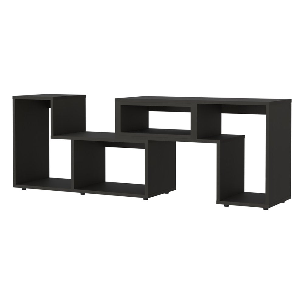 63" Black Open Shelving TV Stand HomeRoots