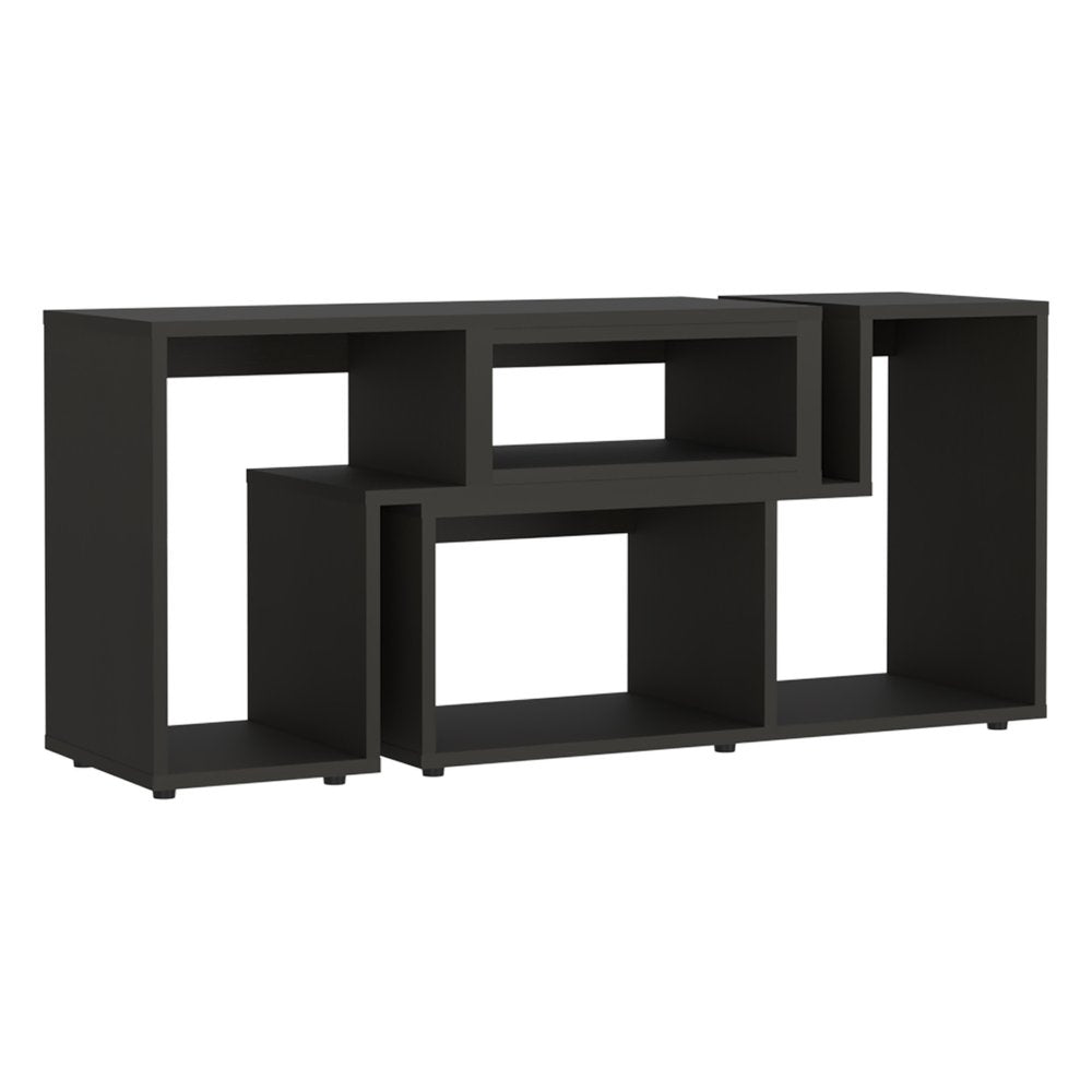 63" Black Open Shelving TV Stand HomeRoots