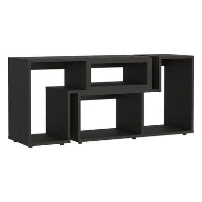 63" Black Open Shelving TV Stand HomeRoots