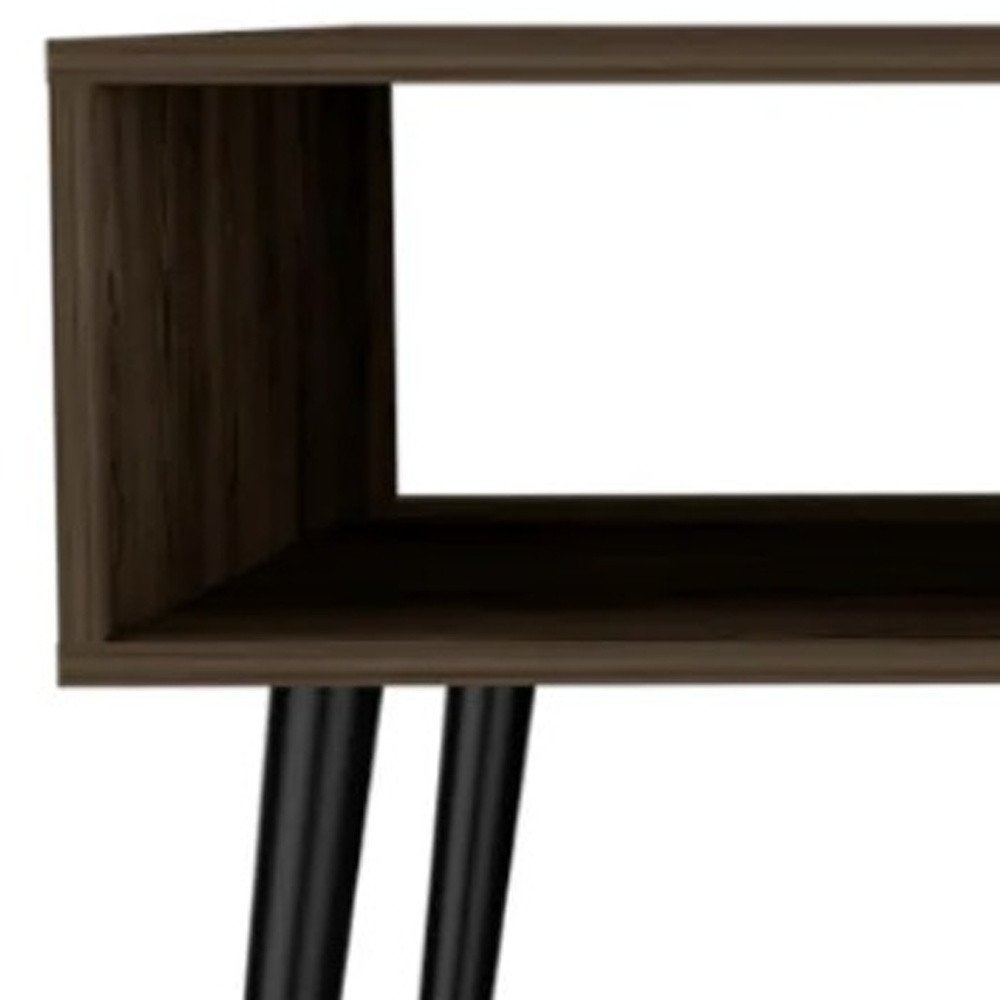 40" Brown And Black Coffee Table With Drawer And Shelf HomeRoots