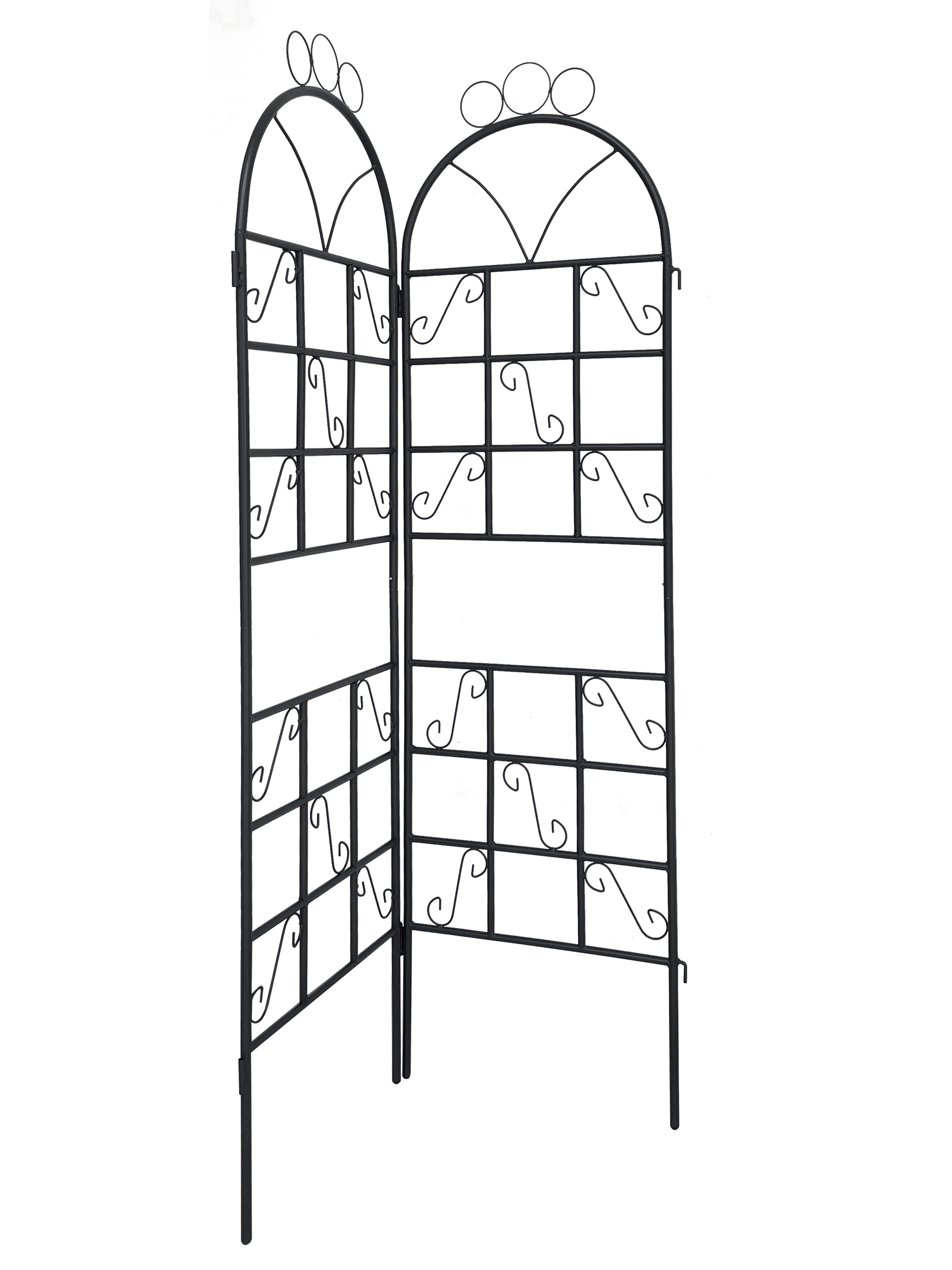 1Set (2pcs) Metal Garden Trellis for Climbing Plants Outdoor Rustproof Plant Support-Black - FurniFindUSA