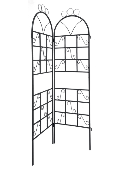 1Set (2pcs) Metal Garden Trellis for Climbing Plants Outdoor Rustproof Plant Support-Black - FurniFindUSA