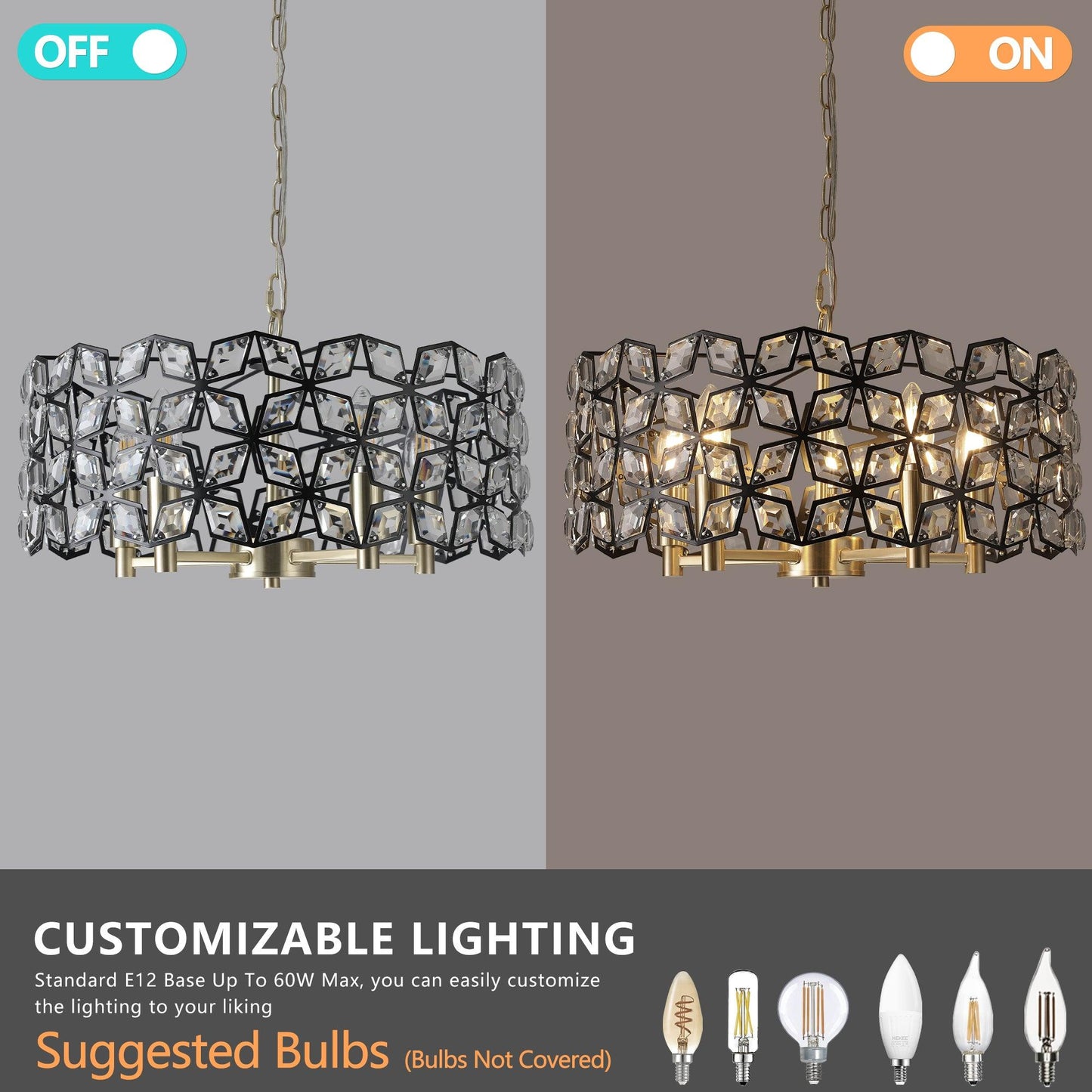 Modern Crystal Chandelier for Living-Room Round Cristal Lamp Luxury Home Decor Light Fixture - FurniFindUSA