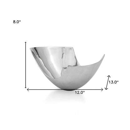 Set of Two Mod Aluminum Scoop Centerpiece Bowls HomeRoots