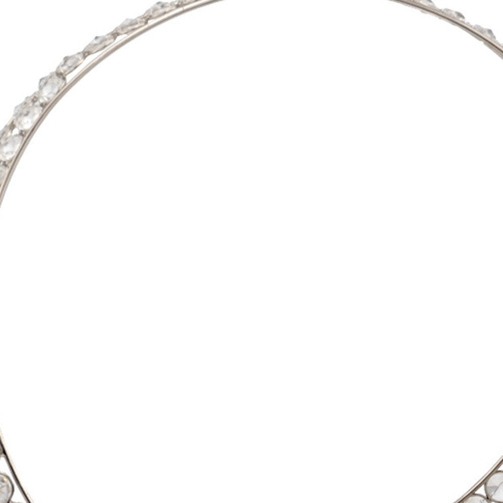 16" Silver and Faux Crystal Bling Ring Basket HomeRoots