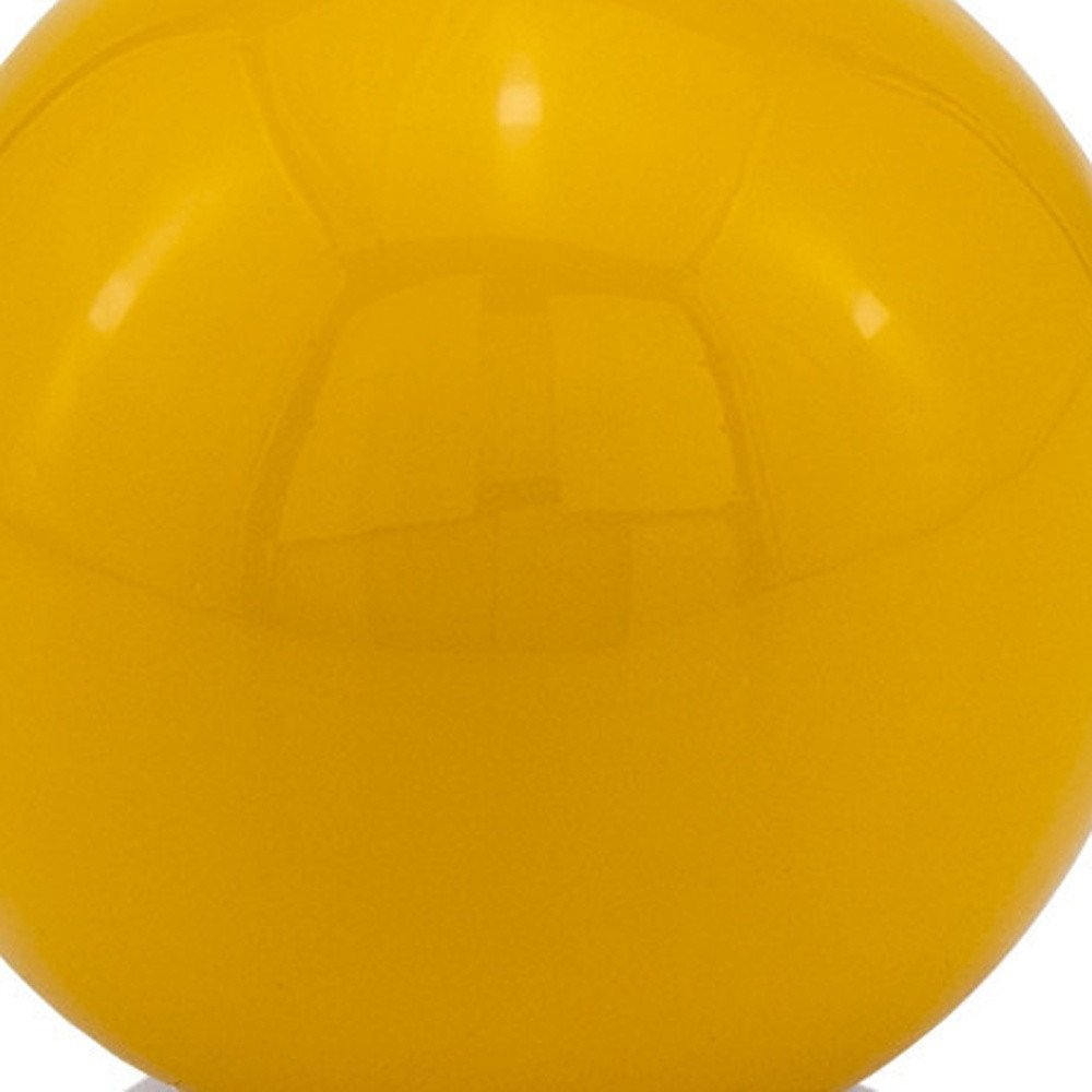 3" Yellow Aluminum Decorative Orb Tabletop Sculpture HomeRoots