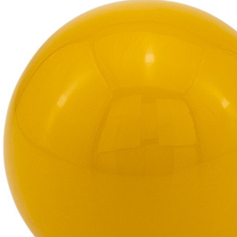 Set of Two Yellow Aluminum Decorative Orbs HomeRoots