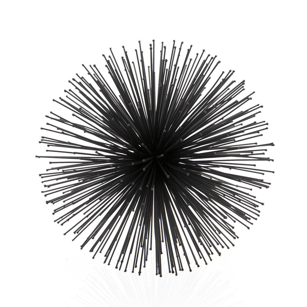 8" Black Iron Decorative Orb Tabletop Sculpture HomeRoots