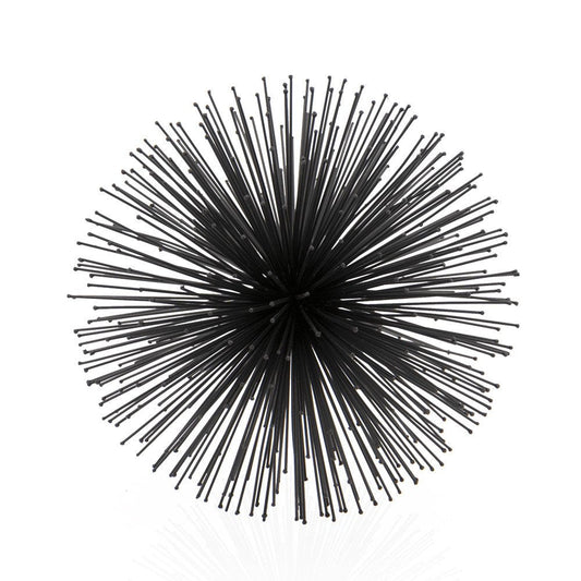 10" Black Iron Decorative Orb Tabletop Sculpture HomeRoots