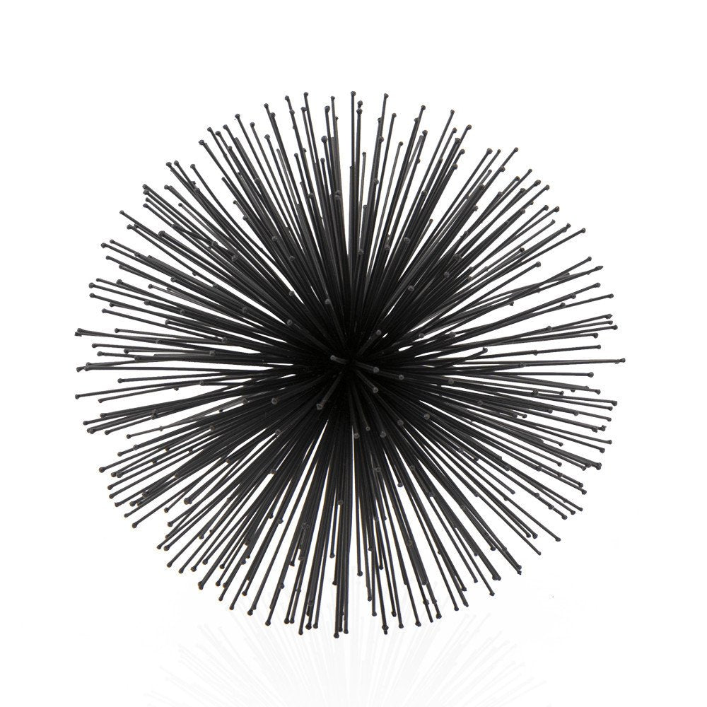 8" Black Iron Decorative Orb Tabletop Sculpture HomeRoots