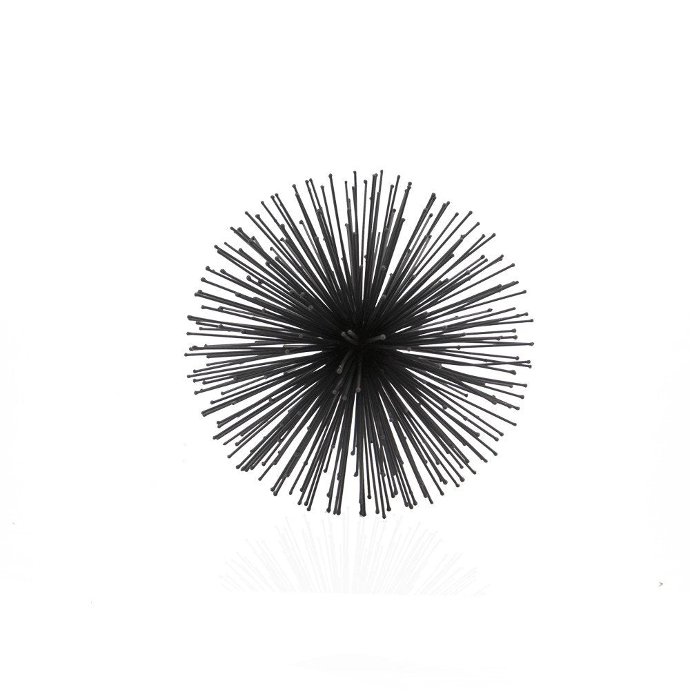 8" Black Iron Decorative Orb Tabletop Sculpture HomeRoots
