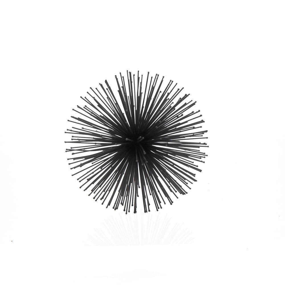 8" Black Iron Decorative Orb Tabletop Sculpture HomeRoots