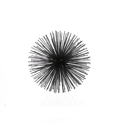 8" Black Iron Decorative Orb Tabletop Sculpture HomeRoots