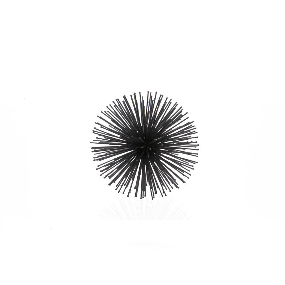 8" Black Iron Decorative Orb Tabletop Sculpture HomeRoots