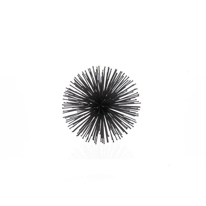 8" Black Iron Decorative Orb Tabletop Sculpture HomeRoots