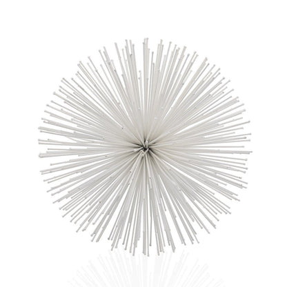 10" White Iron Decorative Orb Tabletop Sculpture HomeRoots