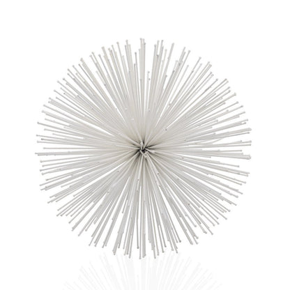 10" White Iron Decorative Orb Tabletop Sculpture HomeRoots