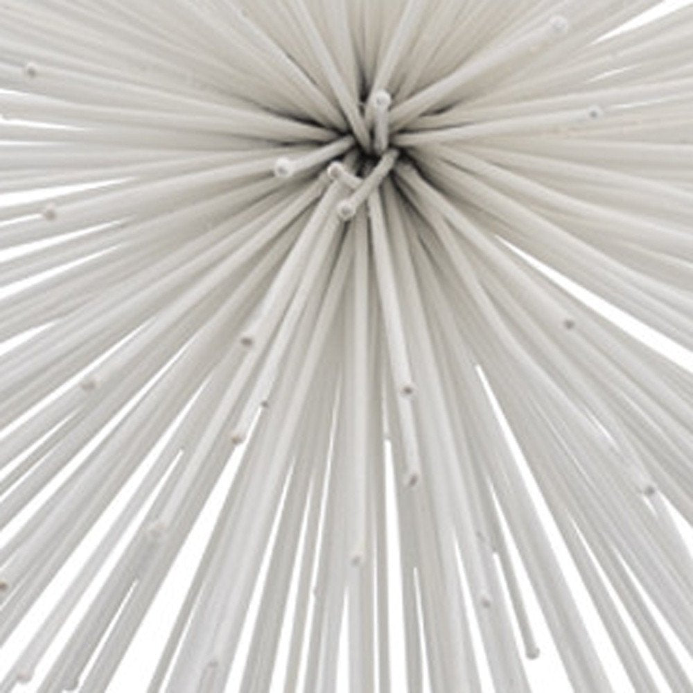 10" White Iron Decorative Orb Tabletop Sculpture HomeRoots