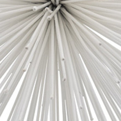 10" White Iron Decorative Orb Tabletop Sculpture HomeRoots