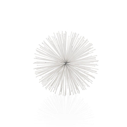 10" White Iron Decorative Orb Tabletop Sculpture HomeRoots