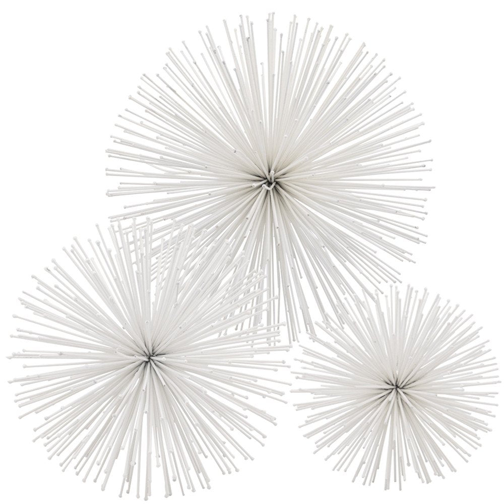 10" White Iron Decorative Orb Tabletop Sculpture HomeRoots