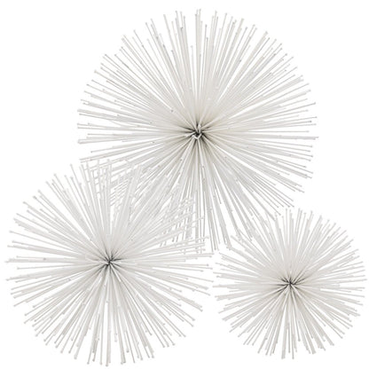 10" White Iron Decorative Orb Tabletop Sculpture HomeRoots