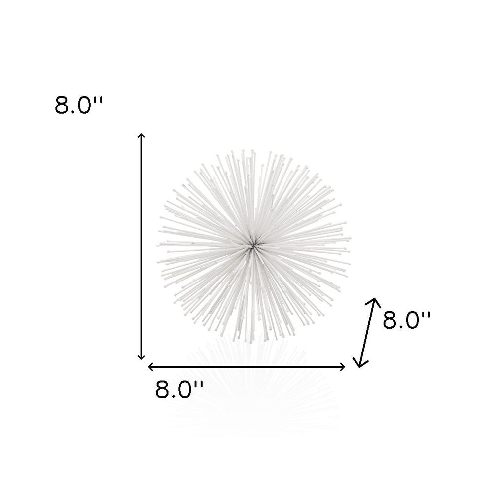 10" White Iron Decorative Orb Tabletop Sculpture HomeRoots