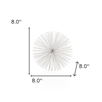 10" White Iron Decorative Orb Tabletop Sculpture HomeRoots