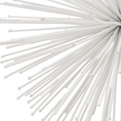 10" White Iron Decorative Orb Tabletop Sculpture HomeRoots