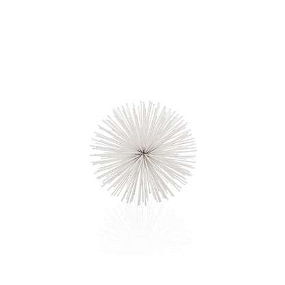 10" White Iron Decorative Orb Tabletop Sculpture HomeRoots