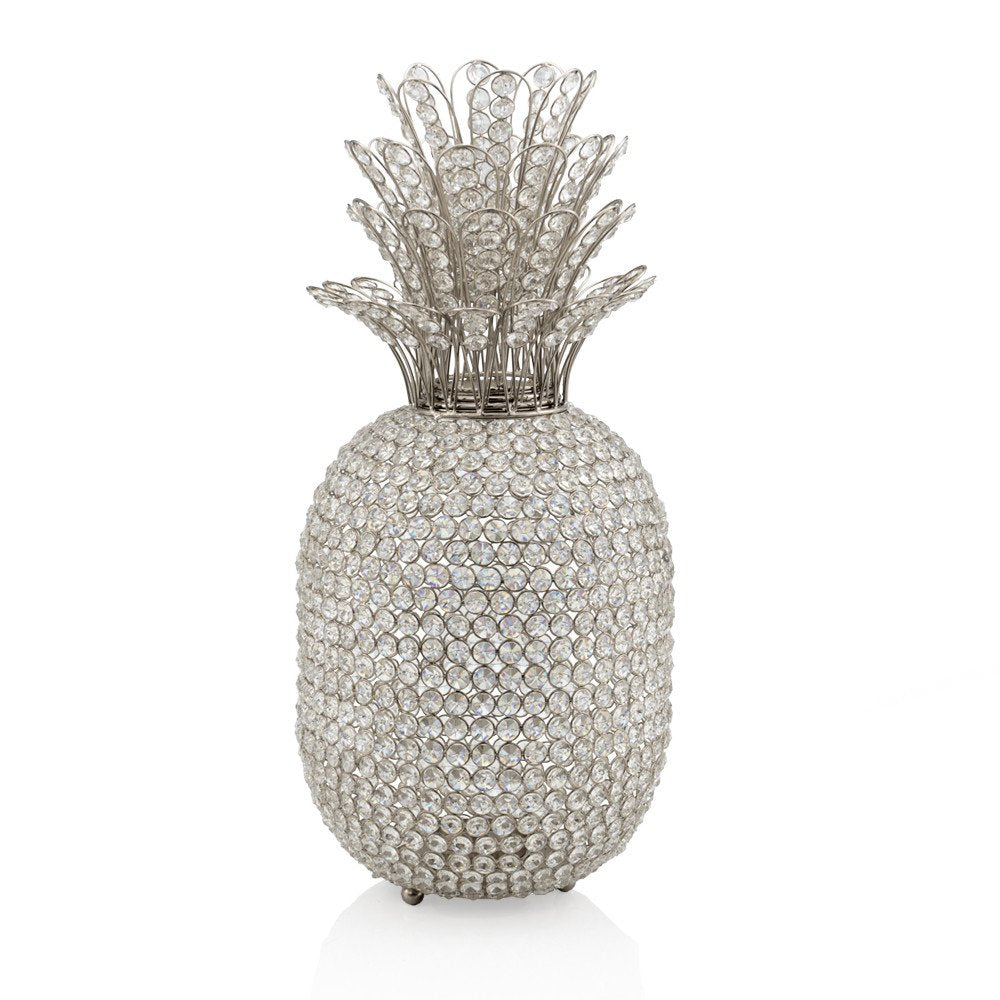 23" Glam Bling Faux Crystal and Silver Pineapple HomeRoots
