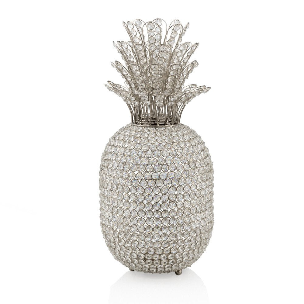 23" Glam Bling Faux Crystal and Silver Pineapple HomeRoots