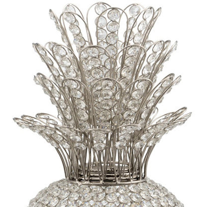 23" Glam Bling Faux Crystal and Silver Pineapple HomeRoots