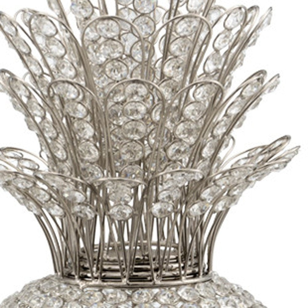 23" Glam Bling Faux Crystal and Silver Pineapple HomeRoots